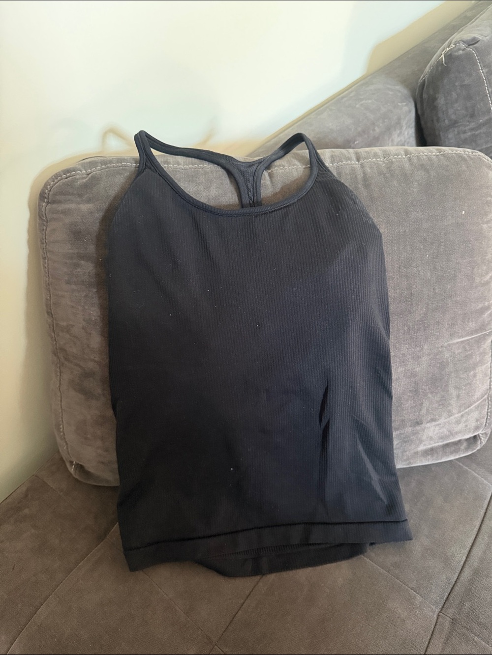 Black Ribbed Tank Top with Racerback